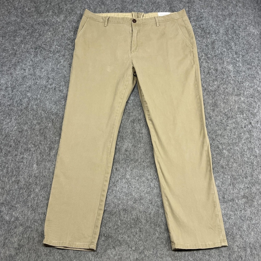 Mott & Bow Pants Mens 38x30 Beige Chino Slim Fit Stretch Charles Office Preppy